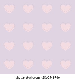 Pastel pink heart pattern on pastel purple background