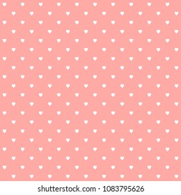 Pastel pink heart shape designed traditional retro design polka dot pattern, square tile in seamless geometric repetition.