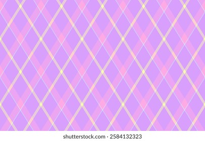 Pastel pink and lavender diamond plaid pattern.  Perfect for backgrounds, textiles, or stationery designs.  A subtle yet stylish texture with a soft, feminine aesthetic.