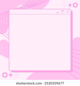 Pastel Pink Lo-fi Window Dialog Message Box Frame Template Background