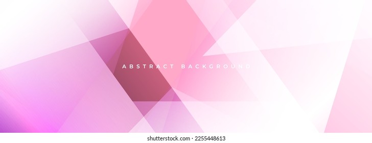 Pastel pink modern abstract wide banner with geometric shapes. Pink abstract background. Vector illustration