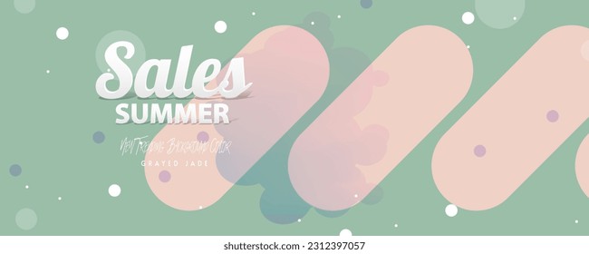 Colores Pastel rosa Pale Dogwood y Grayed Jade 2023 fondo en verano venta verano vectores vacaciones de verano Línea de ilustración diseño gráfico