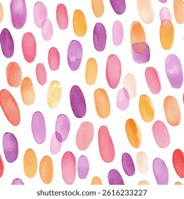 Pastel pink, purple, orange, and yellow oval dots. grunge lines ikat pattern, striped seamless pattern, Vector illustration background for print the paper.