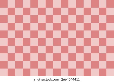 Patrón de tablero de ajedrez rosa pastel y rojo, Plantilla de estilo retro.