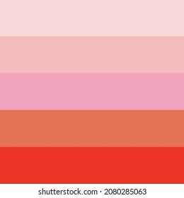 Pastel Pink Red color palette vector seamless pattern. Girl power horizontal stripes background. Girly colour scheme surface.