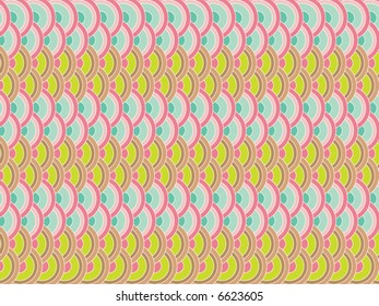 pastel pink retro scallop pattern (vector)