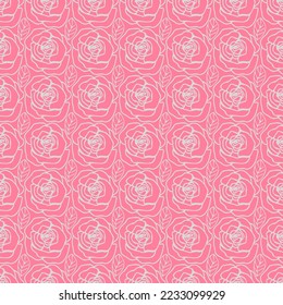 pastel pink roses laced seamless fashionable vector pattern