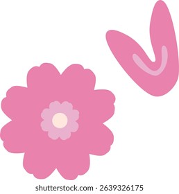 Pastel Pink Sakura Flower Pattern. The flower design has a soft, illustrative style that resembles cherry blossoms (sakura), making it ideal for spring-themed products such as gift wrap, textiles.