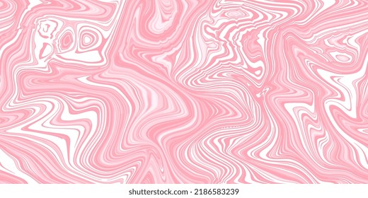 Pastel pink seamless marble pattern with psychedelic swirls. Vector liquid acrylic texture. Flow art. Trippy 70s textile background. Tie dye simple artistic effect