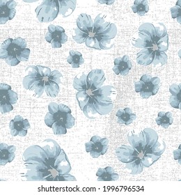 Pastel pink seamless pattern of hand drawn magnolias. Beautiful flowers with abstract texture background, modern memorable flower pattern.