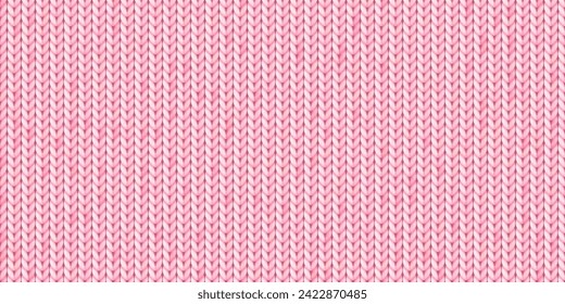 Patrón de tricot rosado transparente. El acogedor fondo de punto de invierno suave. Textura de tela hecha a mano de lana de fusión de un suéter o bufanda. Ilustración del vector