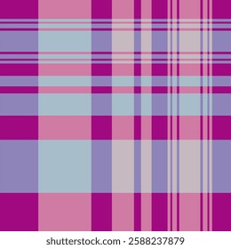 Pastel pink and sky blue plaid pattern. Cheerful, seamless design perfect for spring and summer backgrounds, textiles, and designs. Add a touch of sweetness to any project.