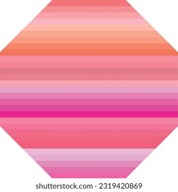 Patrón de rayas rosadas en forma de octógono. ilustración vectorial.