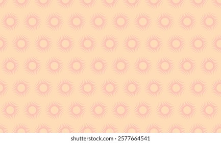 Pastel pink sunburst pattern on a peach background.  Perfect for seamless textile designs, wallpaper, website backgrounds, or scrapbooking projects.