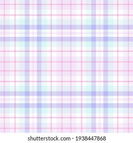 Pastel pink tartan plaid. Seamless vector check pattern suitable for fashion, interiors, plus Easter and baby shower decor