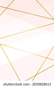 Pastel pink tones and a square frame with a golden outline. Abstract background. Vector illustration
