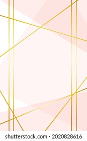 Tonos rosa pastel y un marco cuadrado con un contorno dorado. Antecedentes abstractos. Ilustración del vector
