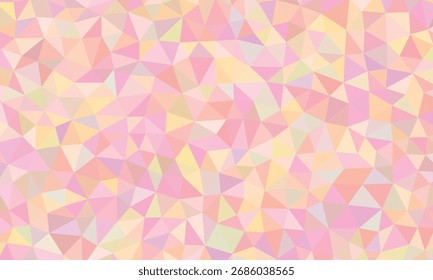 Fondo de triángulo rosa pastel con un estilo de poli bajo y colores claros