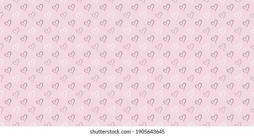 Pastel pink Valentine's Day repeat pattern design, seamless vector background.Love pattern, Valentine's Day background.