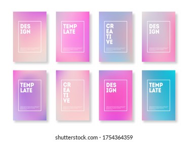 Pastel pink and violet fluid color modern cover collection. Trendy poster template set