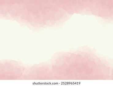 Fundo de aquarela rosa pastel. Traços de tinta macios. Aquarelle água cor rosa mancha centro branco fundo, aqua florescendo imagem. Textura de papel digital desbotado com lavagem rosa 