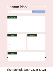 Pastel Pink white Minimalist Lesson Plan.