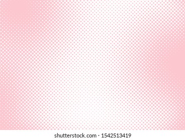 Pastel pink and white pop art background in retro comic style with halftone dots design, vector illustration eps10