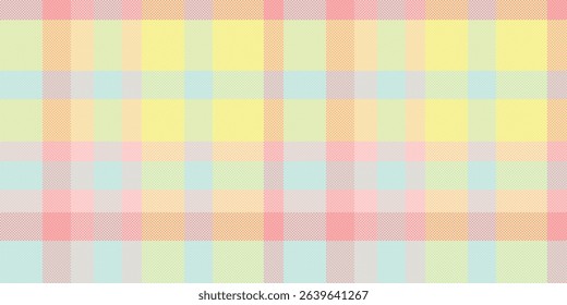 Pastel plaid pattern background. Soft, cheerful colors evoke feelings of happiness and serenity. Ideal for textile design, websites, branding, and stationery.
