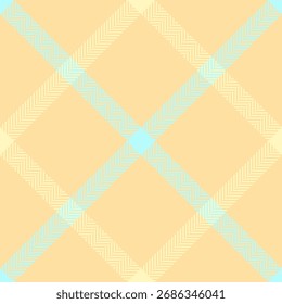 Patrón de cuadros pastel. Diseño textil suave y sin costuras con un tartán clásico con tonos melocotón suave, azul claro y crema. Perfecto para fondos o ropa.