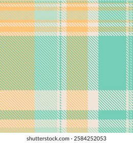 Pastel plaid pattern in peach and mint green.  Perfect for textile design, website backgrounds, or crafting projects. This soft, calming image evokes feelings of tranquility and spring.