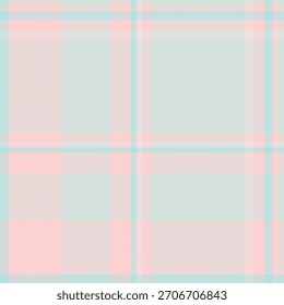 Pastel plaid pattern in pink and light blue. Seamless design, ideal for textile, apparel, backgrounds, and decorative papers. Soft hues, modern style. Versatile for various creative projects.