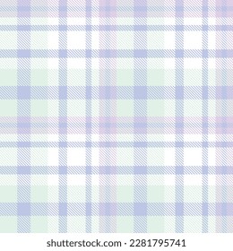 Pastel Plaid Pattern Seamless Texture Is Woven in a Simple Twill, Two Over Two Under the Warp, Advancing One Thread at Each Pass.