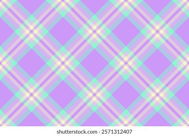 Pastel plaid pattern, seamless texture in soft purple, mint green  cream. Ideal for textile design, fashion, scrapbooking, backgrounds, and website design.