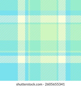 Pastel plaid pattern. Soft, calming aqua and lime green hues create a gentle, airy textile design. Ideal for backgrounds, fashion, packaging, or website design.