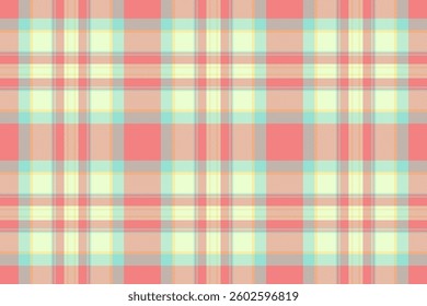 Pastel plaid pattern, soft color palette, seamless texture. Ideal for textile design, fashion, website backgrounds, or scrapbooking. Evokes feelings of springtime, warmth, and gentle femininity.