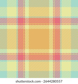 Pastel plaid pattern in soft peach, yellow, and mint.  Perfect for textile design, fashion, or website backgrounds.  This cheerful and subtle texture evokes feelings of warmth and spring.
