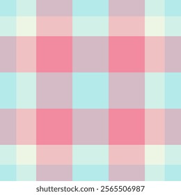 Pastel plaid pattern. Soft pink, light blue, and lavender hues create a gentle, seamless texture perfect for websites, blogs, packaging, and textile designs.