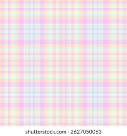 Pastel plaid pattern in soft pink, yellow, and blue hues.  Perfect for backgrounds, textiles, or website designs. Evokes a feeling of sweetness and gentle femininity.