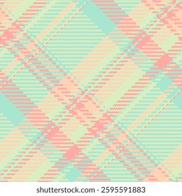 Pastel plaid pattern.  Soft, romantic design featuring delicate peach, mint green, and creamy yellow hues. Ideal for textile design, stationery, or website backgrounds.