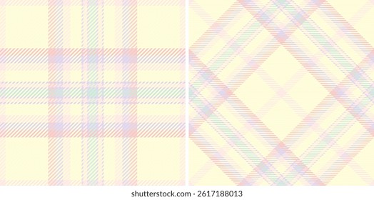 Pastel plaid patterns, perfect for textile design, fashion, and stationery.  Two variations of delicate, soft color plaid offer versatility for various projects.
