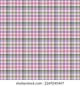 Pastel Plaid Seamless Pattern - Colorful and bright repeating pattern design