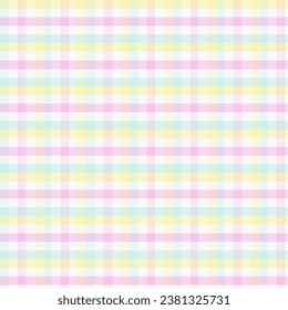 Pastel plaid seamless pattern.Colorful tartan check repeat pattern.Vector illustration geometric background for fabric and paper