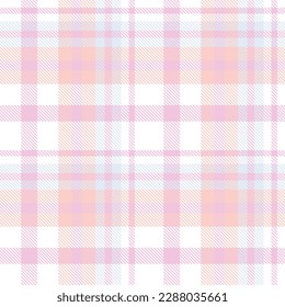 Pastel Plaid Tartan Pattern Design Textile Is Made With Alternating Bands of Coloured Pre Dyed Threads Woven as Both Warp and Weft at Right Angles to Each Other.