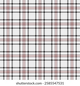 Pastel plaid texture check, top vector textile tartan. Rug background fabric seamless pattern in white and black colors palette.
