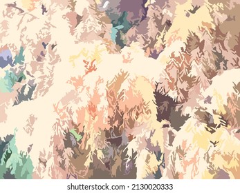 Pastel plant motif for backgrounds and textures. Dried bush, like juniper for camouflage, fabric products, interior solutions, wallpaper, prints, textiles, covers, posters, etc.
