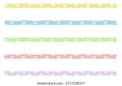 Pastel Polka Dot Washi Tape Border Illustration Set