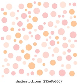Pastel Polka Dots, round shape Seamless Pattern. gift paper, invitation card for kids, Wallpaper Interior, Book cover 