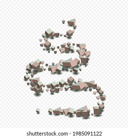 Pastel Polygon Vector Transparent Background. Geometric Cube Template. Soft Pink Block Business Cover. 3d Rhombus Brochure.
