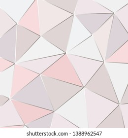 Pastel polygonal abstract seamless pattern with gradient. Beauty triangle wallpaper design. Geometric crystal background. luxury linear grid vector illustration. Reticulated mosaic texture.