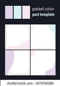 pastel post feed template mockup frame